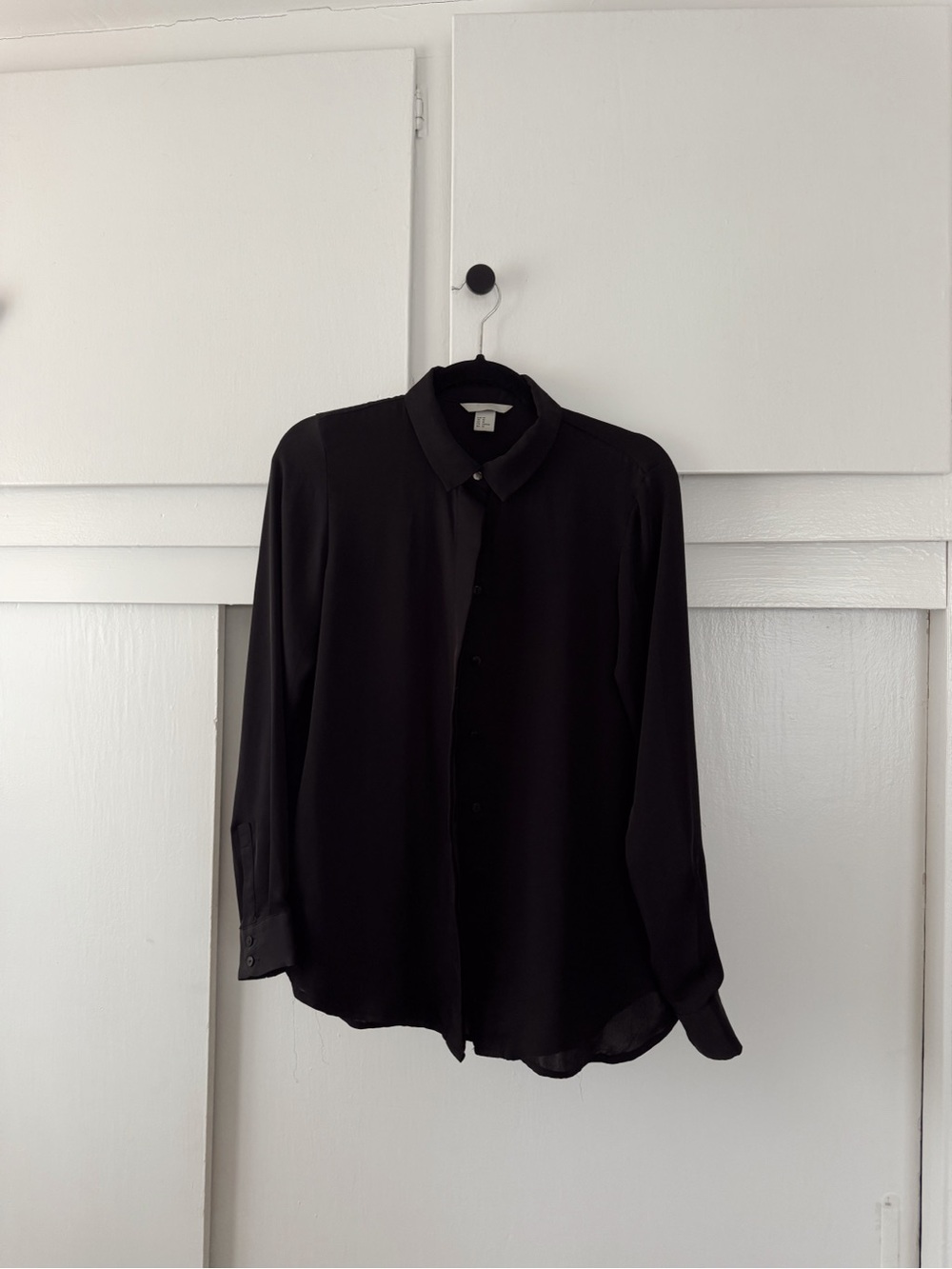 H&M Black Button-Up Long Sleeve Blouse